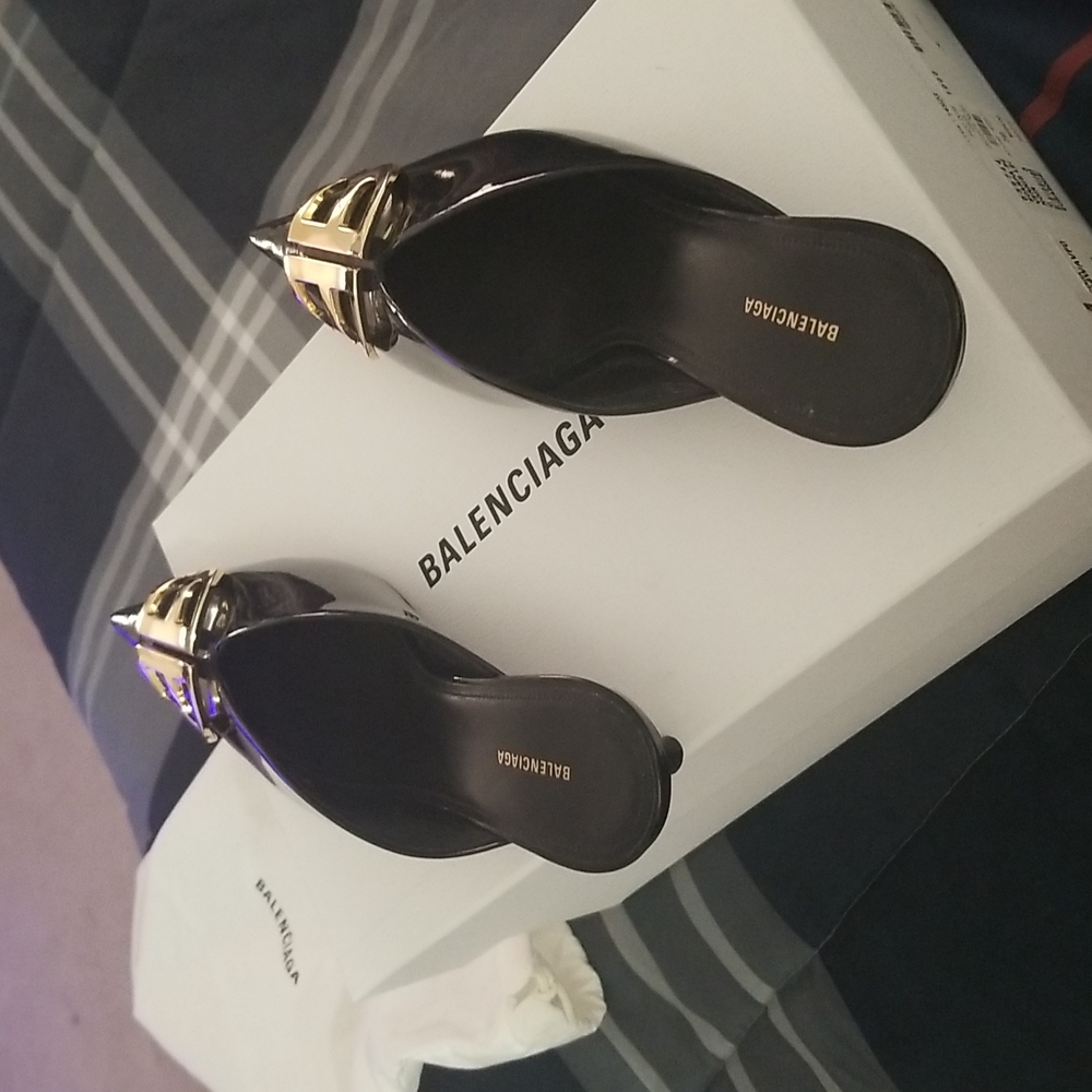 Balenciaga mule knife shoes.